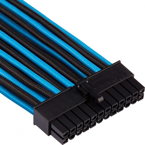 CORSAIR Premium Individually Sleeved PSU Cables Pro Kit – Blue/Black, for Corsair PSUs