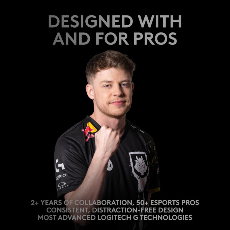 Logitech G PRO Wireless Gaming Mouse, Hero 25K Sensor, 25,600 DPI, RGB, Ultra Lightweight - Black