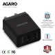 AGARO Dual Port Wall Charger, Fast Charging, 3.1 Amps- Black