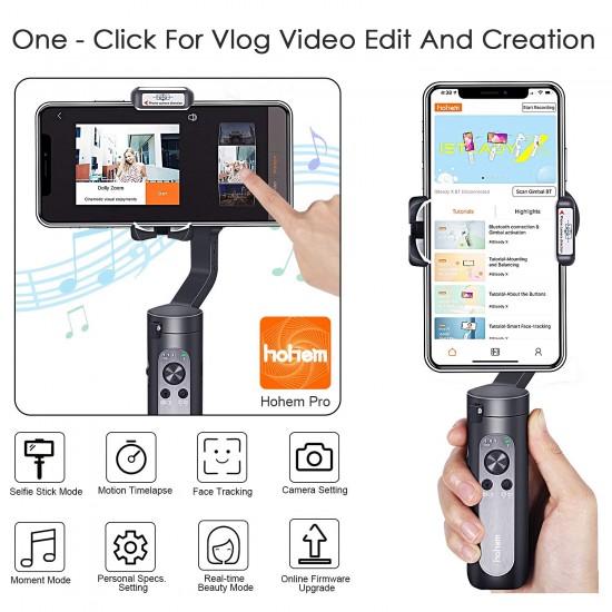 Hohem iSteady X - 3-Axis 259g Lightweight Smartphone Gimbal Foldable Handheld Pocket Stabilizer Youtuber Vlogger Live Video for iPhone 11 Pro Max X XS, Android