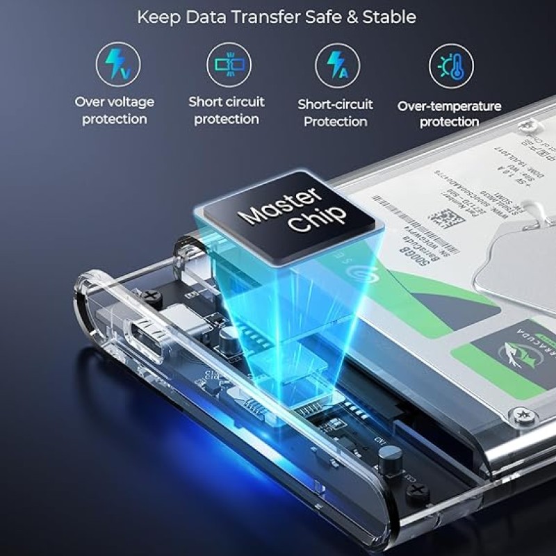 ORICO 2.5'' Hard Drive Enclosure Type-C USB 3.1 Gen2 to SATA 6Gbps Computer External HDD Enclosure