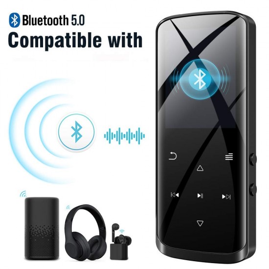 RUIZU D50 8GB MP3 Player, Bluetooth 5.0, HiFi Lossless Sound Portable Music Player 