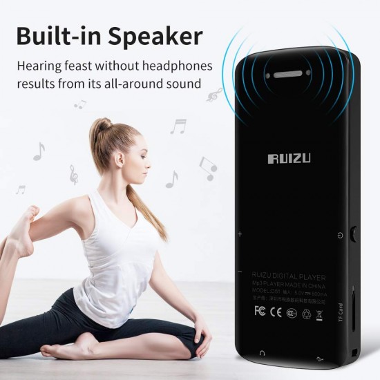 RUIZU D50 8GB MP3 Player, Bluetooth 5.0, HiFi Lossless Sound Portable Music Player 