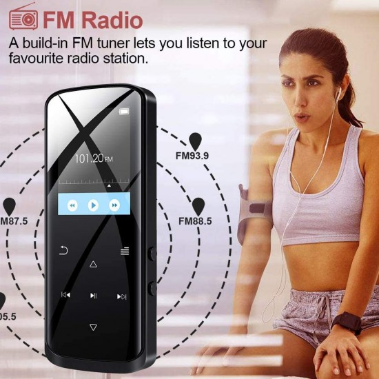 RUIZU D50 8GB MP3 Player, Bluetooth 5.0, HiFi Lossless Sound Portable Music Player 