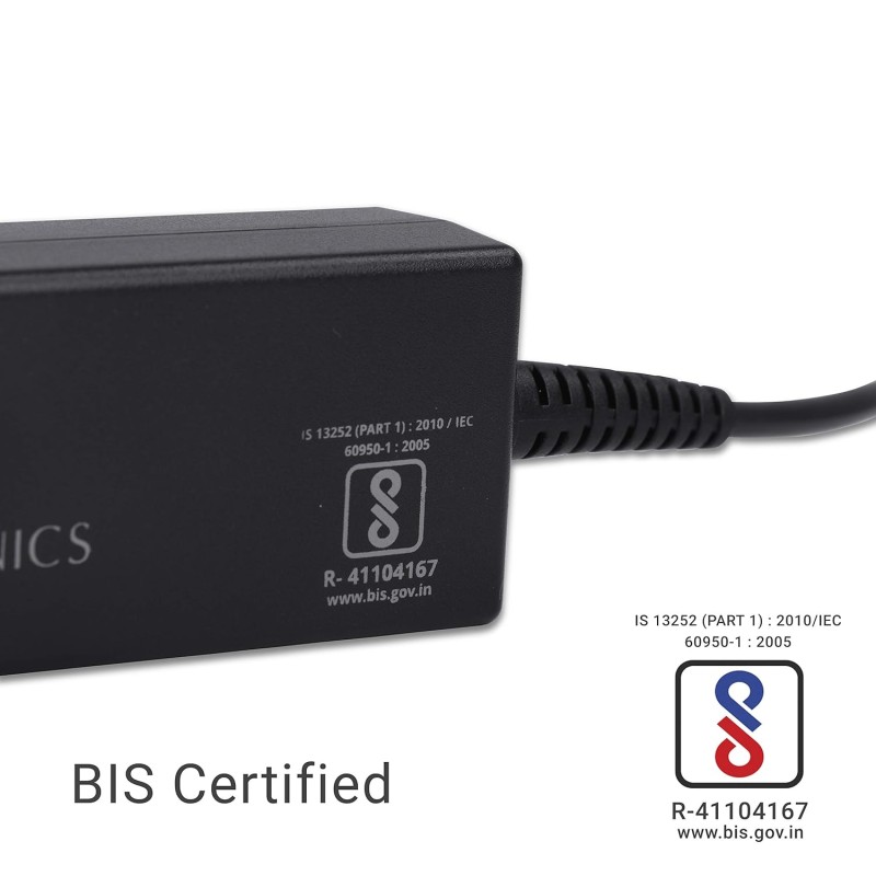 ZEBRONICS ZEB-LA745019565D 65W Laptop Adapter with 7.4x5mm Connector, Black ZEBRONICS ZEB-LA745019565D 65W Laptop Adapter with 7.4x5mm Connector, Black