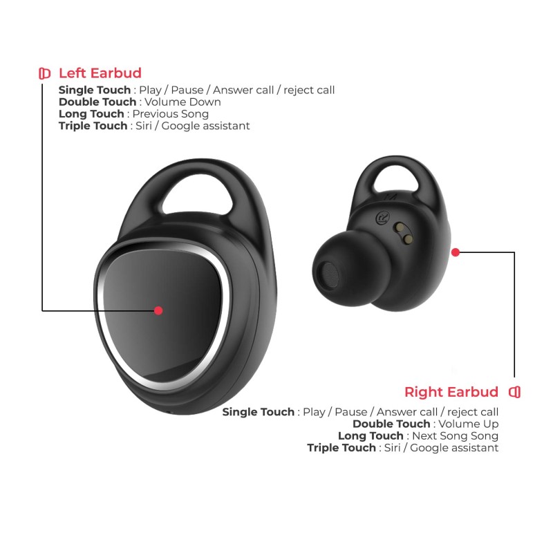 Wings Touch in-Ear True Wireless Bluetooth Earbuds (TWS) with Mic Wings Touch in-Ear True Wireless Bluetooth Earbuds (TWS) with Mic