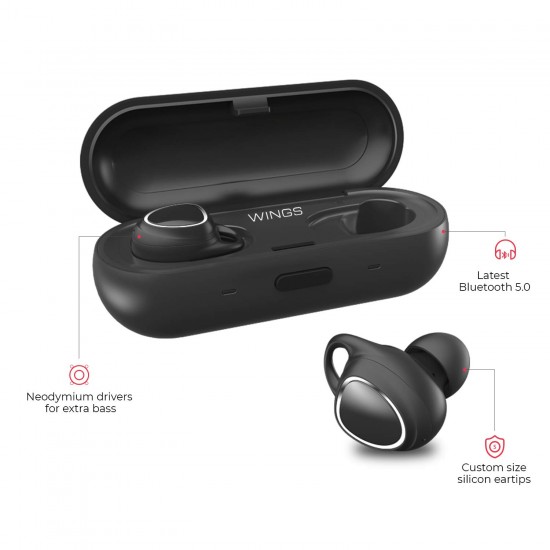 Wings Touch in-Ear True Wireless Bluetooth Earbuds (TWS) with Mic