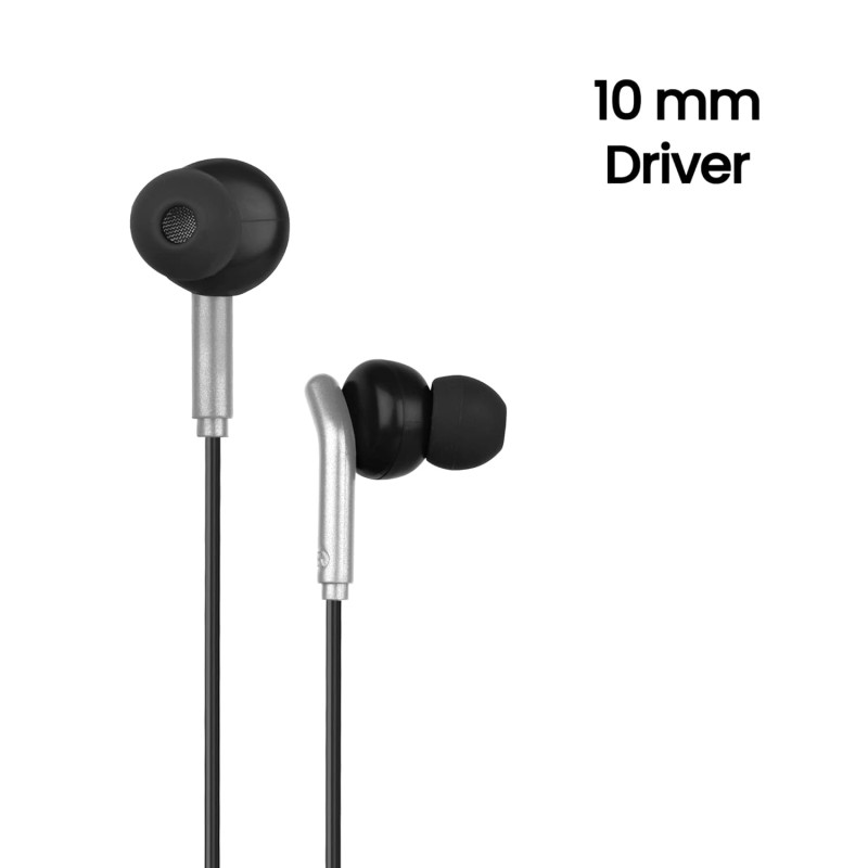 Zebronics Zeb-Bro in Ear Wired Earphones with Mic, 3.5mm Audio Jack, 10mm Drivers, Phone/Tablet Compatible(Black) Zebronics Zeb-Bro in Ear Wired Earphones with Mic, 3.5mm Audio Jack, 10mm Drivers, Phone/Tablet Compatible(Black)