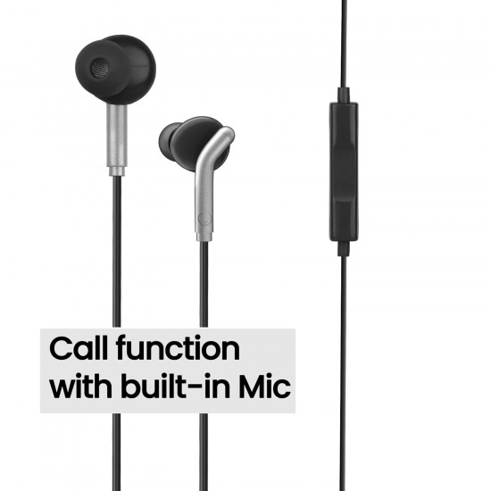 Zebronics Zeb-Bro in Ear Wired Earphones with Mic, 3.5mm Audio Jack, 10mm Drivers, Phone/Tablet Compatible(Black)