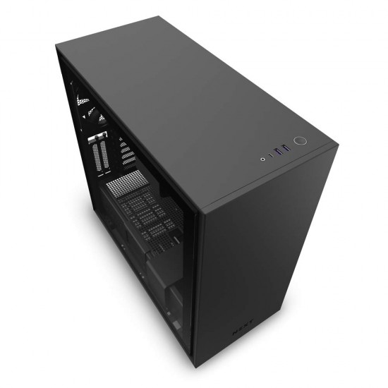 NZXT H710i - ATX Mid Tower PC Gaming Case - Black - Front I/O USB Type-C Port - Quick-Release Tempered Glass Side Panel - Vertical GPU Mount - Integrated RGB Lighting - Water-Cooling Ready