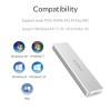 ORICO Mini M.2 NVME SSD Enclosure Clip Type Aluminum NVME External Hard Drive Case USB3.1 Gen2 Type-C up to 2TB 10Gbps [SSD NOT Included]