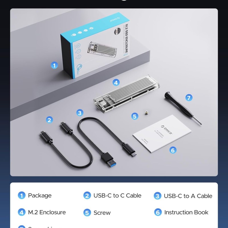 ORICO NVME M.2 to Type-C USB3.1 Gen2 10Gbps ORICO NVME M.2 to Type-C USB3.1 Gen2 10Gbps