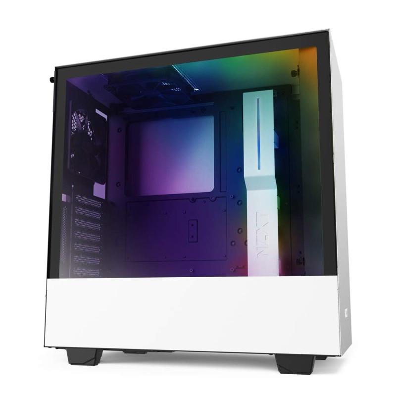 NZXT H510i - Compact Mid-Tower with Lighting and Fan Control - White/Black NZXT H510i - Compact Mid-Tower with Lighting and Fan Control - White/Black