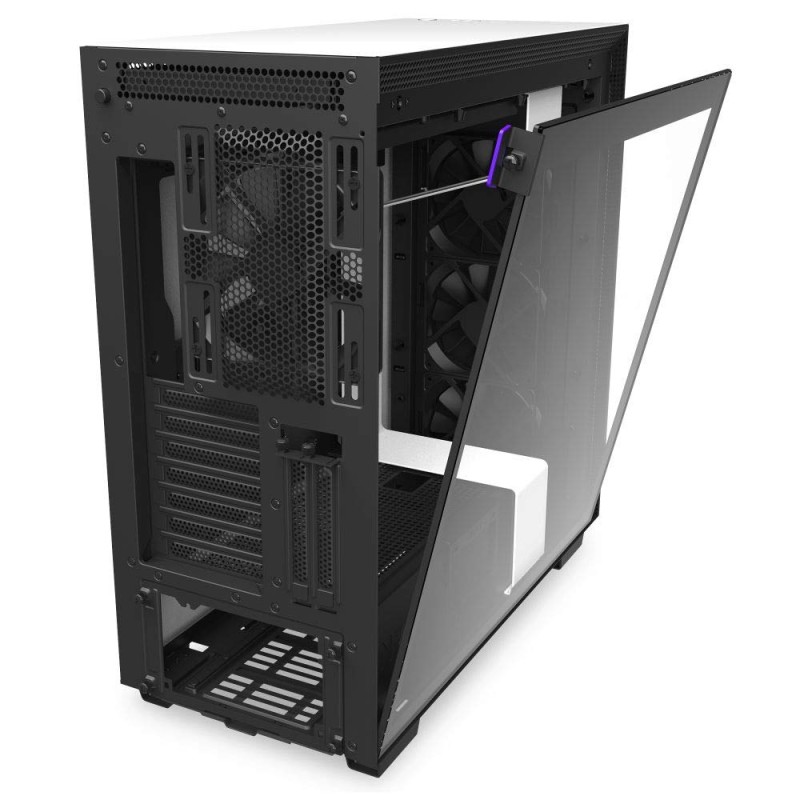NZXT H710i - ATX Mid Tower PC Gaming Case - White/Black - Front I/O USB Type-C Port - Quick-Release Tempered Glass Side Panel - Vertical GPU Mount - I NZXT H710i - ATX Mid Tower PC Gaming Case - White/Black - Front I/O USB Type-C Port - Quick-Release Tempered Glass Side Panel - Vertical GPU Mount - I