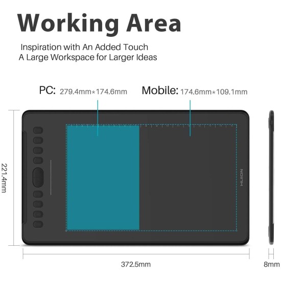HUION Inspiroy H1161 Digital Graphics Drawing Pen Tablet
