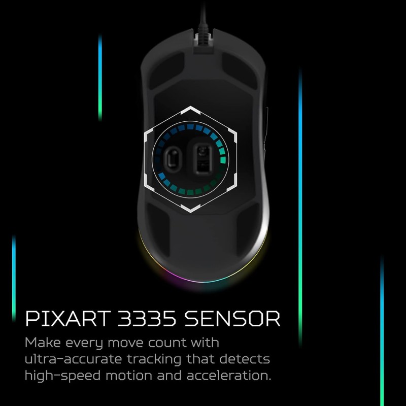 Acer Predator Cestus 330 Gaming Mouse: 16000 On-The-Fly DPI - RGB Lighting - 7 - Black Acer Predator Cestus 330 Gaming Mouse: 16000 On-The-Fly DPI - RGB Lighting - 7 - Black