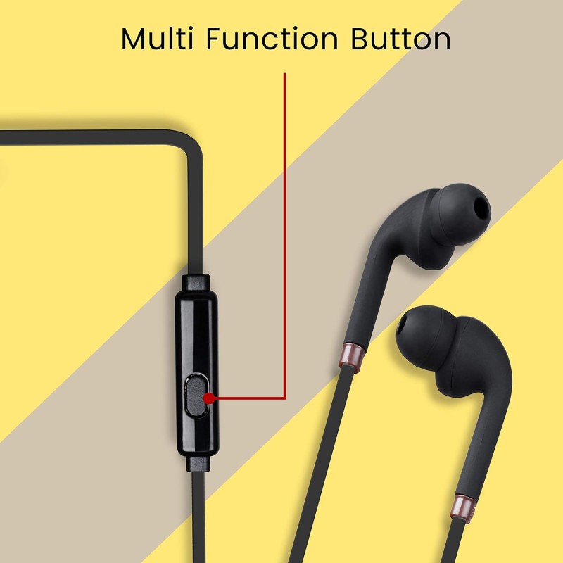 Zebronics Zeb-Corolla In Ear Wired Earphone with Mic, 3.5mm Jack, 1.2 Meter Cable, Multi Function Button Zebronics Zeb-Corolla In Ear Wired Earphone with Mic, 3.5mm Jack, 1.2 Meter Cable, Multi Function Button