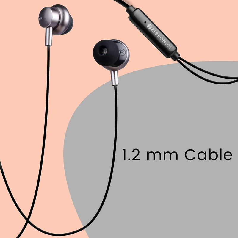 ZEBRONICS Zeb-Addiction Wired Earphone with Mic (Black) ZEBRONICS Zeb-Addiction Wired Earphone with Mic (Black)