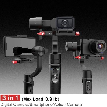 All in 1 3-Axis Gimbal Stabilizer for Compact Camera Action Camera and Smartphone, Compatible All in 1 3-Axis Gimbal Stabilizer for Compact Camera Action Camera and Smartphone, Compatible