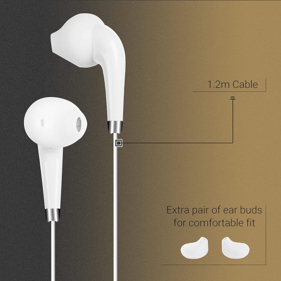 ZEBRONICS Zeb-Calyx Wired in Ear Earphone with Mic (White)