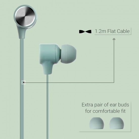 Zebronics Zeb-Protect Wired Earphone with Call Function(Green)