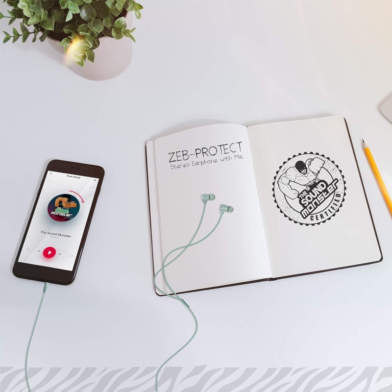 Zebronics Zeb-Protect Wired Earphone with Call Function(Green) Zebronics Zeb-Protect Wired Earphone with Call Function(Green)