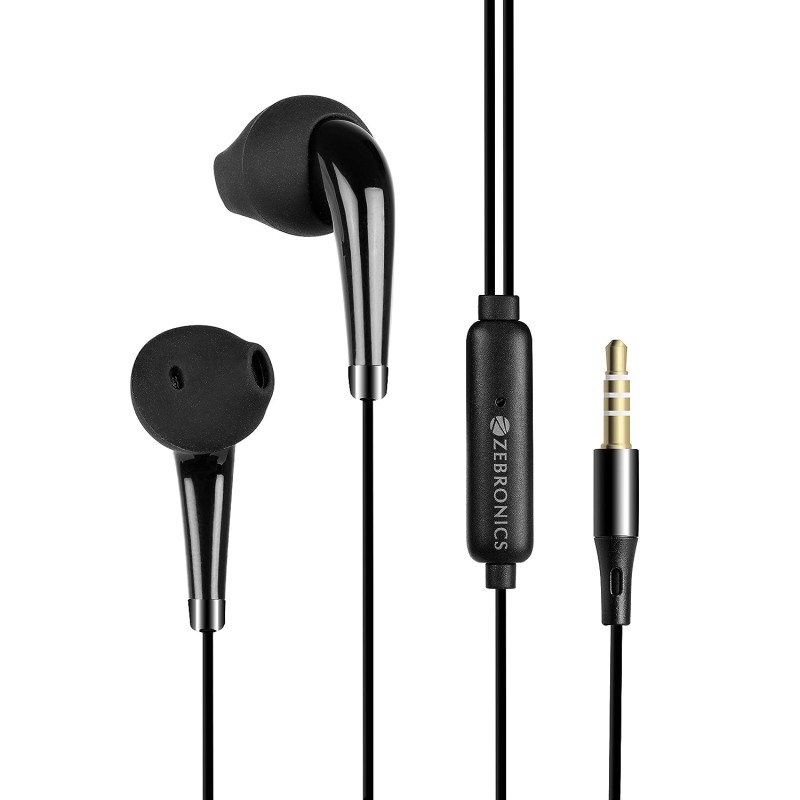 Zebronics Zeb-Calyx Wired in Ear Earphones with Mic (Black) Zebronics Zeb-Calyx Wired in Ear Earphones with Mic (Black)