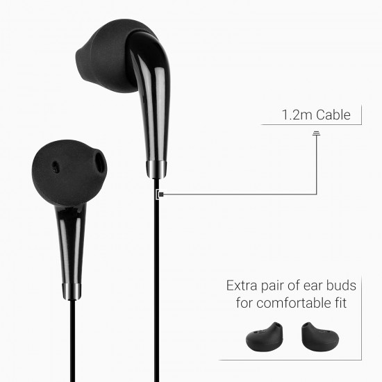 Zebronics Zeb-Calyx Wired in Ear Earphones with Mic (Black)