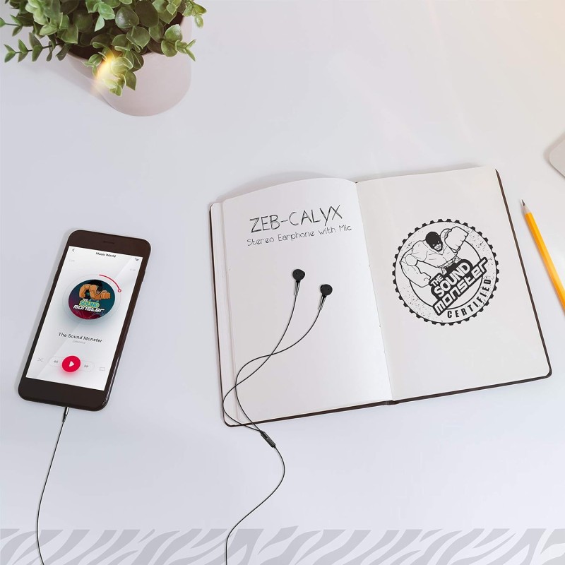 Zebronics Zeb-Calyx Wired in Ear Earphones with Mic (Black) Zebronics Zeb-Calyx Wired in Ear Earphones with Mic (Black)