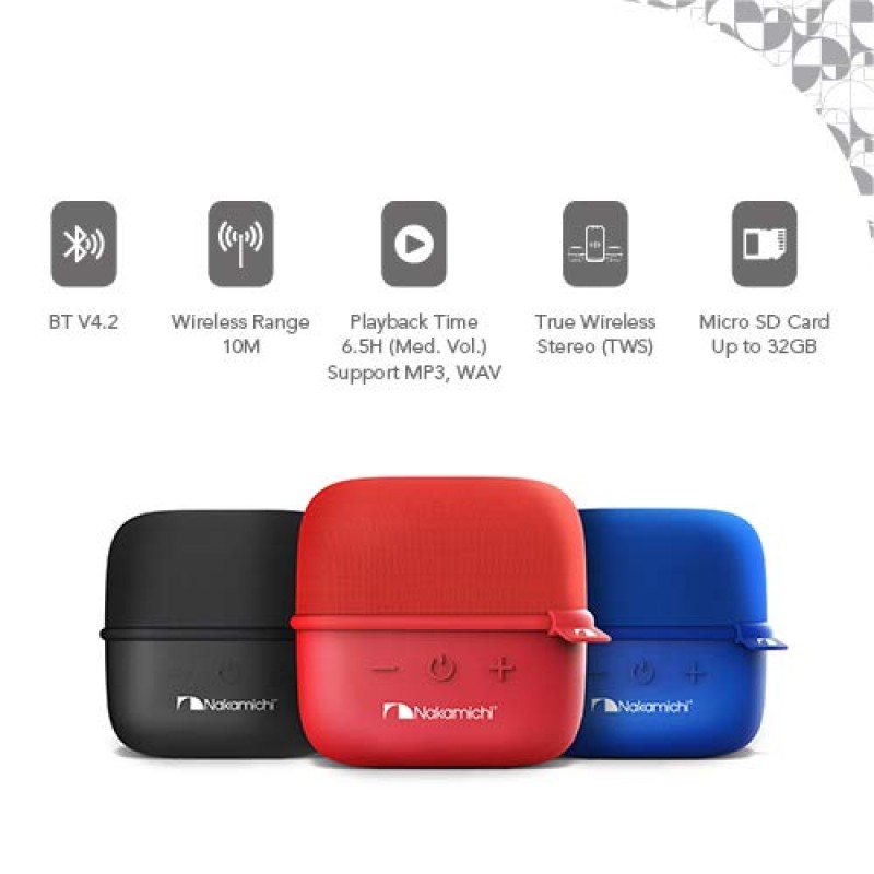 Nakamichi Cube 5 Watt Truly Wireless Portable Speaker (Blue) Nakamichi Cube 5 Watt Truly Wireless Portable Speaker (Blue)