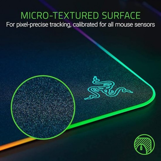 Razer Firefly V2 Micro Textured Gaming Mouse Mat with RGB Lighting Powered by Chroma Rz02-03020100-R3M1 Port