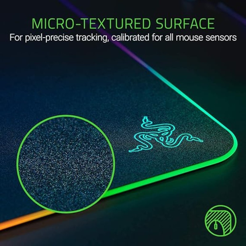 Razer Firefly V2 Micro Textured Gaming Mouse Mat with RGB Lighting Powered by Chroma Rz02-03020100-R3M1 Port Razer Firefly V2 Micro Textured Gaming Mouse Mat with RGB Lighting Powered by Chroma Rz02-03020100-R3M1 Port
