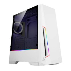 Antec DP501 Mid Tower Gaming Cabinet I Computer Case - White I Support ATX, Micro-ATX, ITX Motherboard with Tempered Glass Side Panel, 3 x 120mm in Front & 1 x 120mm White LED Fan in Rear