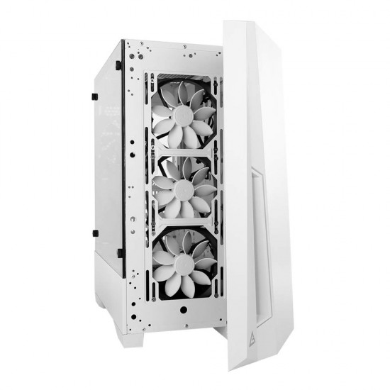 Antec DP501 Mid Tower Gaming Cabinet I Computer Case - White I Support ATX, Micro-ATX, ITX Motherboard with Tempered Glass Side Panel, 3 x 120mm in Front & 1 x 120mm White LED Fan in Rear