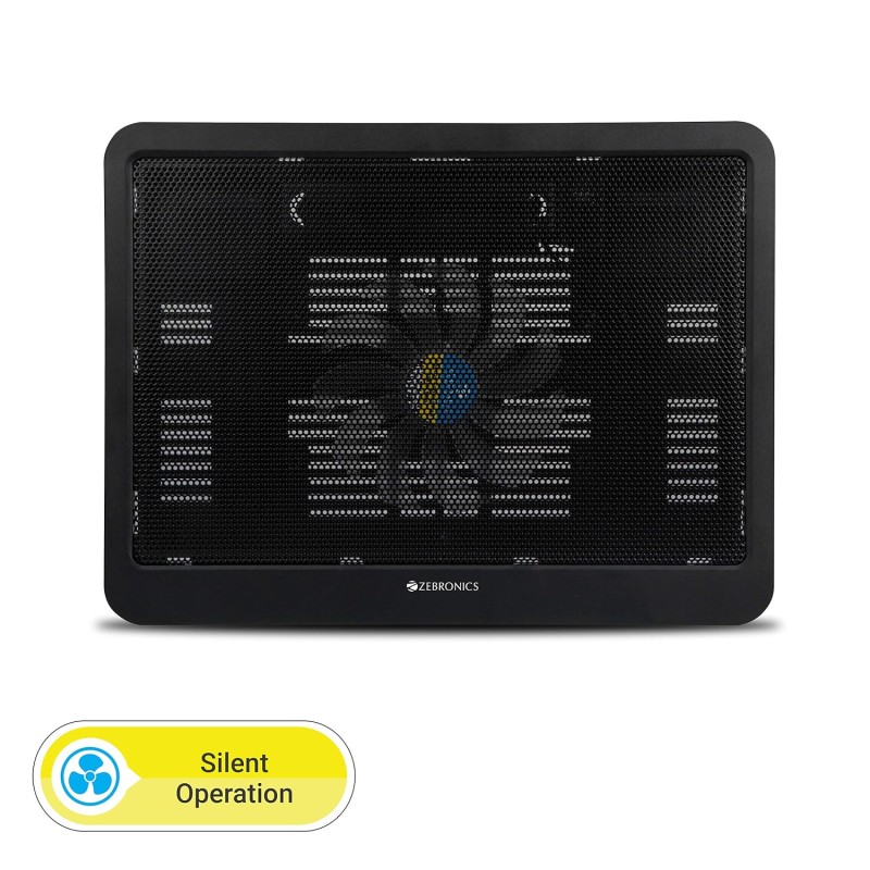 Zebronics Zeb- NC1200 USB Powered Laptop Cooling Pad with 125mm Fan, Pass Through USB Connector and Blue LED Lights