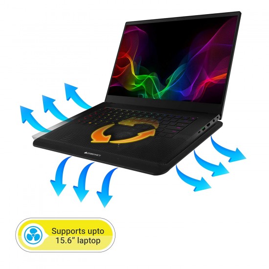 Zebronics Zeb- NC1200 USB Powered Laptop Cooling Pad with 125mm Fan, Pass Through USB Connector and Blue LED Lights