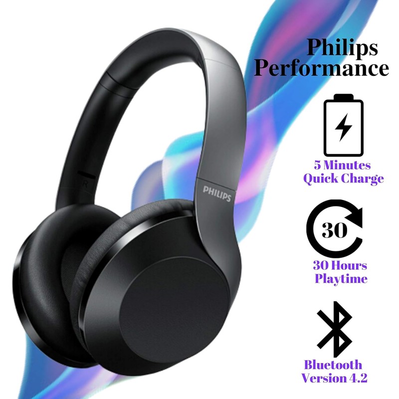 Philips Audio Performance TAPH802 Over-Ear Wireless Headphone - (Black) Philips Audio Performance TAPH802 Over-Ear Wireless Headphone - (Black)