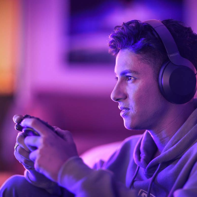 Philips Audio Performance PH805BK Wireless Over the Ear Headphone with Mic (Black)