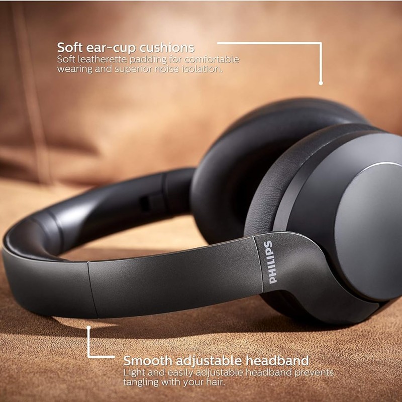 Philips Audio Performance PH805BK Wireless Over the Ear Headphone with Mic (Black)