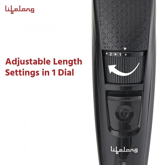 Lifelong Trimmer- 45 Minutes Runtime; 20 Length Settings | Cordless, Rechargeable Trimmer (LLPCM13, Black)