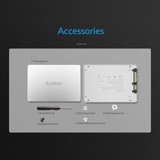 ORICO M.2 NGFF SSD Enclosure MSATA to SATA SSD Convertor for Both MSATA and M.2 B-Key SSD (Silver) Visit the ORICO Store