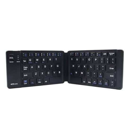 Portronics Chicklet Foldable QWERTY Keyboard, Mini Pocket Sized, Rechargeable, Bluetooth Wireless ,Black