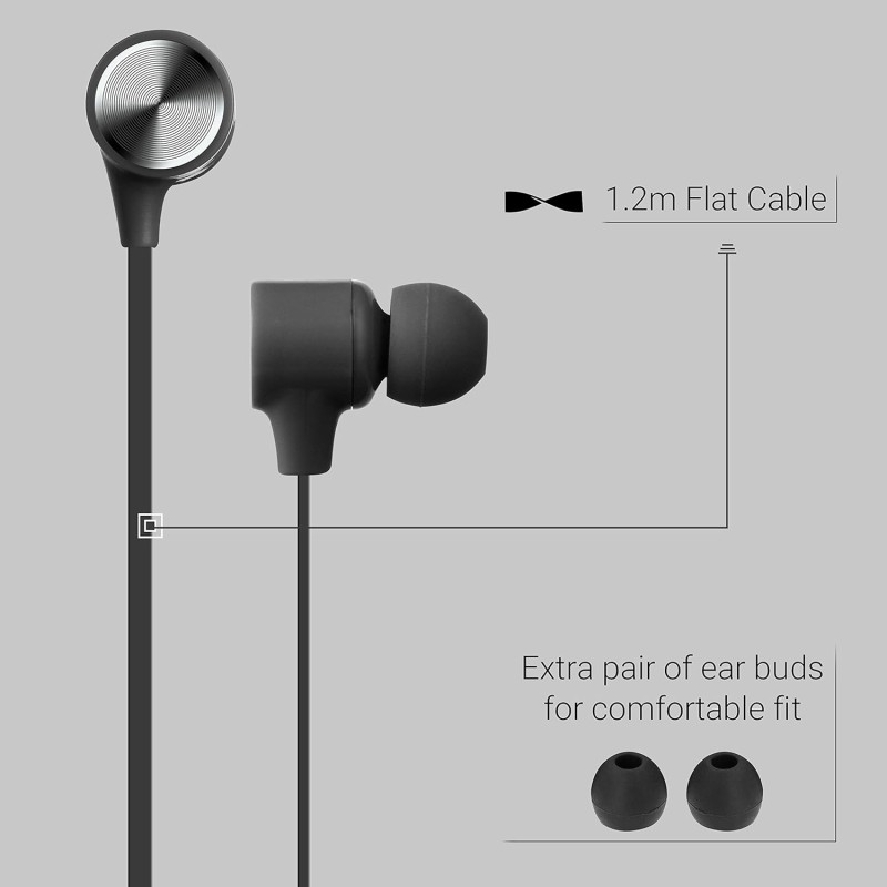 Zebronics Zeb-Protect Wired Earphone with Call Function(Black) Zebronics Zeb-Protect Wired Earphone with Call Function(Black)