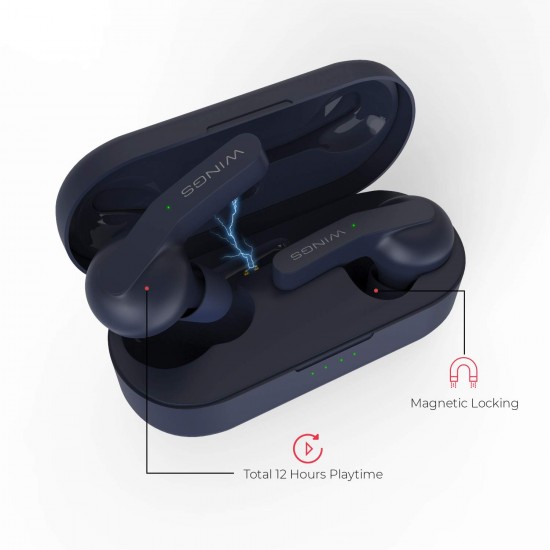 Wings Troopers in-Ear True Wireless Bluetooth Earbuds (TWS) - (Navy Blue)