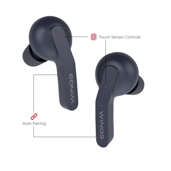 Wings Troopers in-Ear True Wireless Bluetooth Earbuds (TWS) - (Navy Blue)