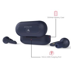 Wings Troopers in-Ear True Wireless Bluetooth Earbuds (TWS) - (Navy Blue)