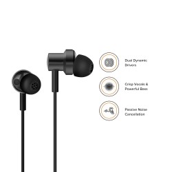 XIAOMI Dual Driver Dynamic Bass in-Ear Wired Earphones - (Black)