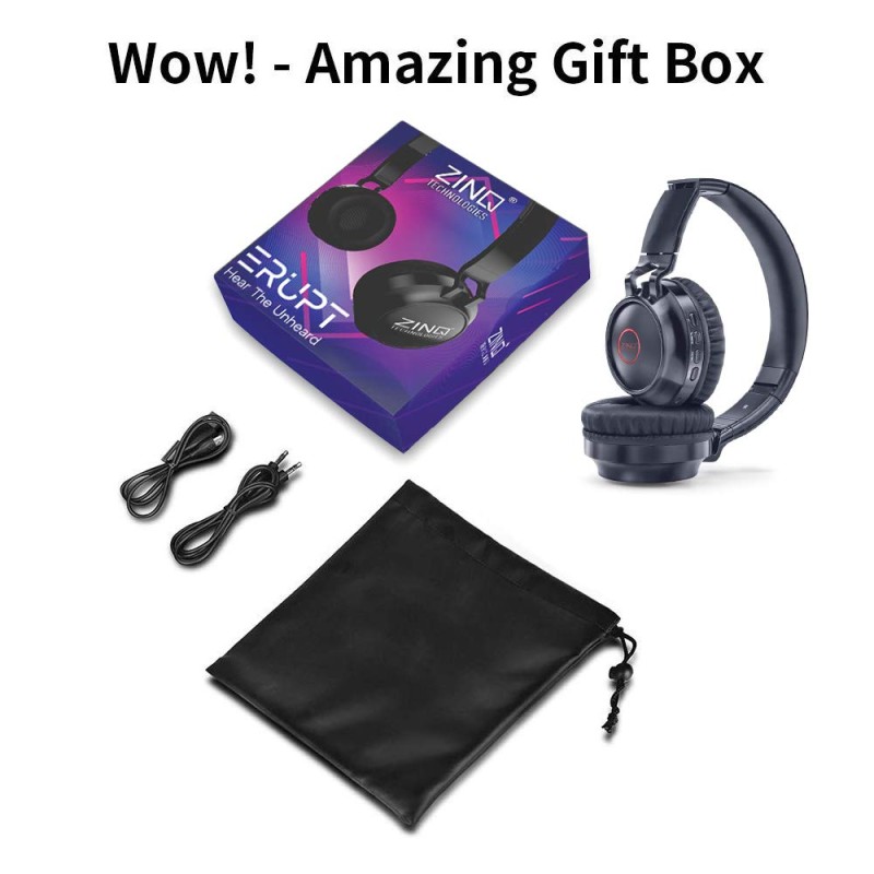 Zinq Technologies Erupt ZQHP-4155 Bluetooth Wireless On Ear Headphones with mic Mate Black Zinq Technologies Erupt ZQHP-4155 Bluetooth Wireless On Ear Headphones with mic Mate Black