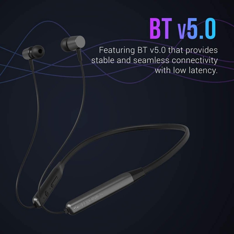 ZEBRONICS Zeb-Lark ?Wireless ?in Ear? ?Neckband Earphone? ?with BT 5.0 - (Grey) ZEBRONICS Zeb-Lark ?Wireless ?in Ear? ?Neckband Earphone? ?with BT 5.0 - (Grey)