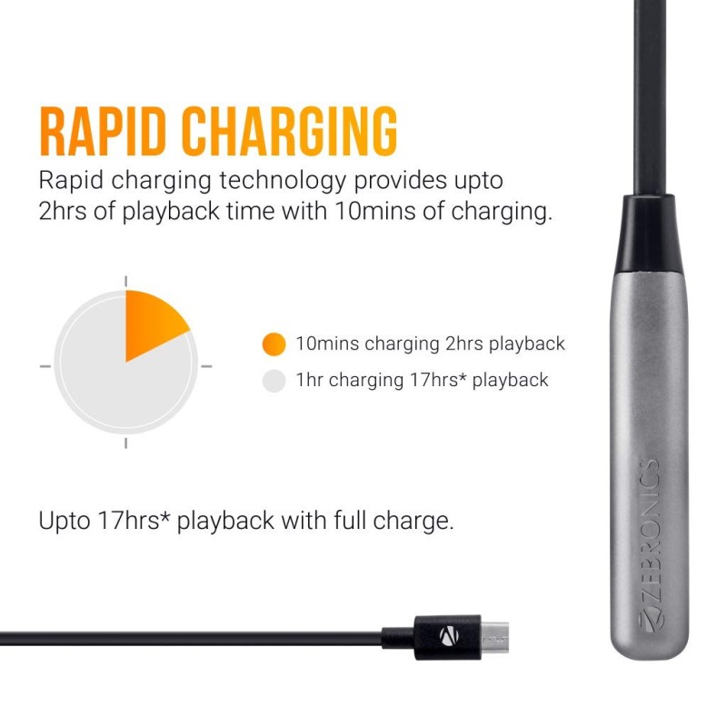 ZEBRONICS Zeb-Lark ?Wireless ?in Ear? ?Neckband Earphone? ?with BT 5.0 - (Grey) ZEBRONICS Zeb-Lark ?Wireless ?in Ear? ?Neckband Earphone? ?with BT 5.0 - (Grey)